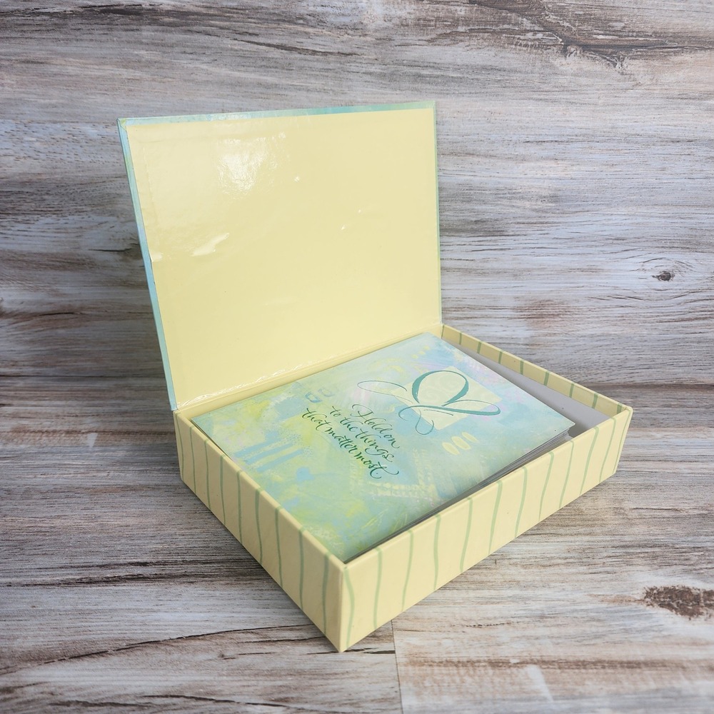 Carlton Cards Lessons of the Heart 20 Note Cards Envelopes Set Watercolor Floral
